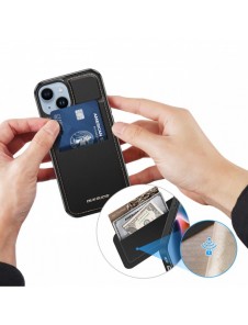 3-i-1 plånboksfodral med ställ för iPhone 14 Plus MagSafe RFID Blocker Dux Ducis Rafi Mag - Svart