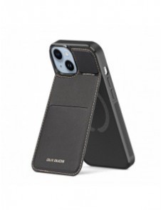 3-i-1 plånboksfodral med ställ för iPhone 15 Plus MagSafe RFID Blocker Dux Ducis Rafi Mag - Svart