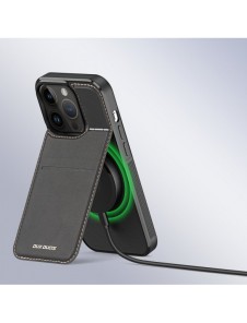 3-i-1 plånboksfodral med ställ för iPhone 15 Pro Max MagSafe RFID Blocker Dux Ducis Rafi Mag - Svart