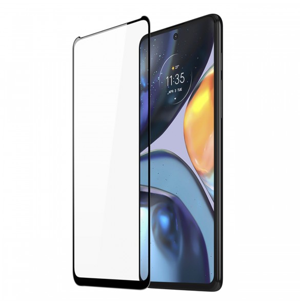 Dux Ducis 10D härdat glas 9H helskärmshärdat glas med ram Motorola Moto G22 svart (väskvänlig)
