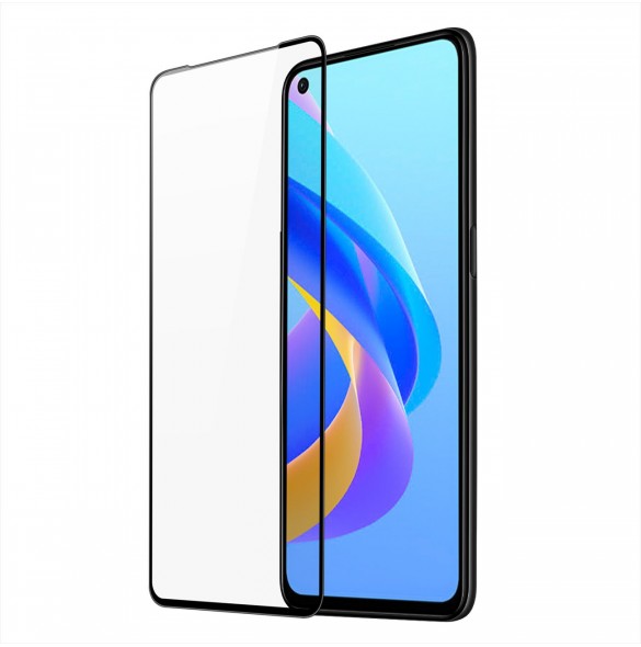 Dux Ducis 9D härdat glas 9H Helskärm Slitstarkt härdat glas med Oppo A76 / Oppo A36 / Realme 9i Ram Svart (väskvänlig)