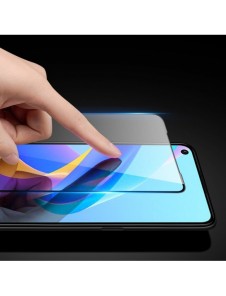 Dux Ducis 9D härdat glas 9H Helskärm Slitstarkt härdat glas med Oppo A76 / Oppo A36 / Realme 9i Ram Svart (väskvänlig)