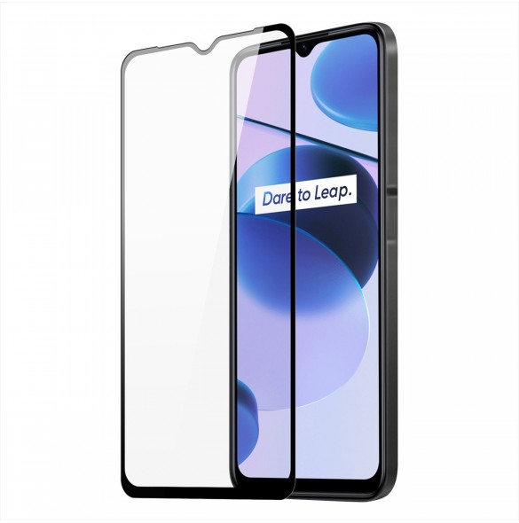 Dux Ducis 9D härdat glas helskärm 9H härdat glas med ram Realme C35 svart (väskvänlig)