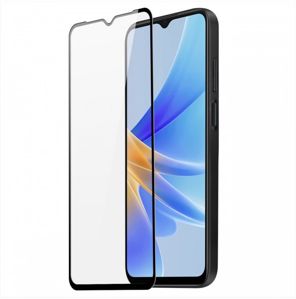 Dux Ducis 9D härdat glas Oppo A17 9H härdat glas med svart ram