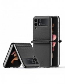 Dux Ducis Bril fodral till Samsung Galaxy Z Flip 3 skal tillverkat av ekologiskt läder svart