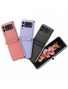 Dux Ducis Bril fodral till Samsung Galaxy Z Flip 3 skal tillverkat av ekologiskt läder svart