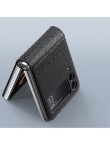 Dux Ducis Bril fodral till Samsung Galaxy Z Flip 3 skal tillverkat av ekologiskt läder svart