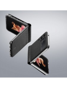 Dux Ducis Bril fodral till Samsung Galaxy Z Flip 3 skal tillverkat av ekologiskt läder svart