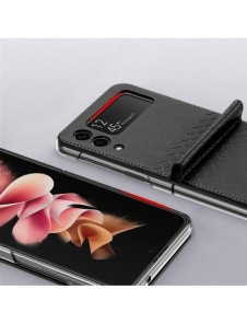 Dux Ducis Bril fodral till Samsung Galaxy Z Flip 3 skal tillverkat av ekologiskt läder svart