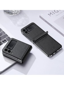 Dux Ducis Bril fodral till Samsung Galaxy Z Flip 3 skal tillverkat av ekologiskt läder svart