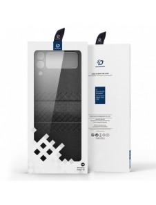 Dux Ducis Bril fodral till Samsung Galaxy Z Flip 3 skal tillverkat av ekologiskt läder svart