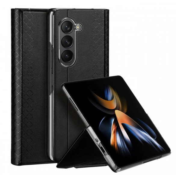 Dux Ducis Bril Läder Flip Wallet-fodral till Samsung Galaxy Z Fold5 5G - Svart
