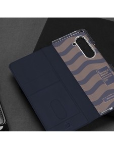 Dux Ducis Bril Läder Flip Wallet-fodral till Samsung Galaxy Z Fold5 5G - Blå