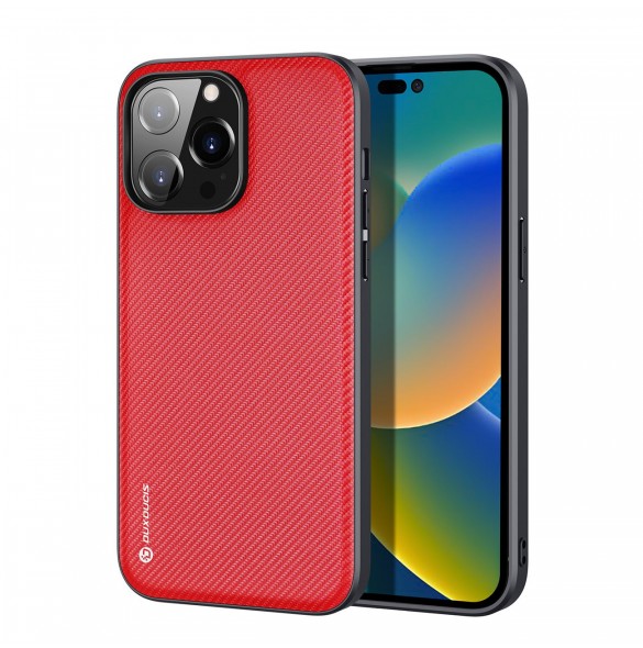 Dux Ducis Fino fodral och nylonskal till iPhone 14 Pro röd