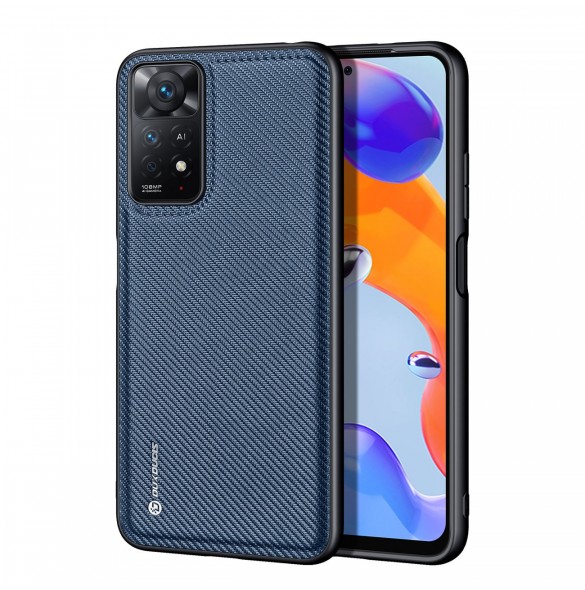Dux Ducis Fino fodral täckt med nylonmaterial för Xiaomi Redmi Note 11 Pro 5G / 11 Pro blå