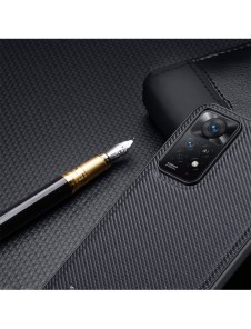 Dux Ducis Fino fodral täckt med nylonmaterial för Xiaomi Redmi Note 11 Pro 5G / 11 Pro blå
