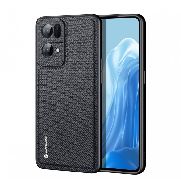 Dux Ducis Fino fodral täckt med nylonmaterial Oppo Reno7 Pro 5G svart