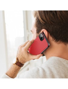 Dux Ducis Fino fodral skal av nylon för iPhone 14 Plus röd