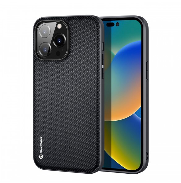 Dux Ducis Fino fodral skal tillverkat av nylonmaterial iPhone 14 Pro Max svart