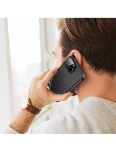 Dux Ducis Fino fodral skal tillverkat av nylonmaterial iPhone 14 Pro Max svart