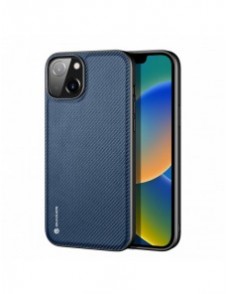 Dux Ducis Fino fodral skal nylonklädd iPhone 14 blå
