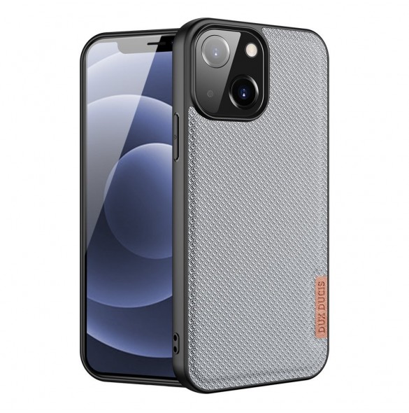 Dux Ducis Fino fodral täckt med nylonmaterial för iPhone 13 mini grå