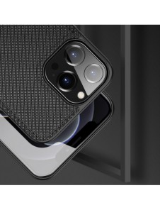 Dux Ducis Fino fodral täckt med nylonmaterial för iPhone 13 Pro Max svart