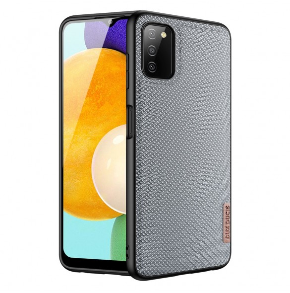 Dux Ducis Fino fodral täckt med nylonmaterial för Samsung Galaxy A03s grå
