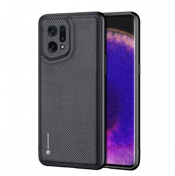 Dux Ducis Fino fodral är täckt med nylonmaterial Oppo Find X5 svart