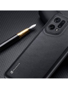 Dux Ducis Fino fodral är täckt med nylonmaterial Oppo Find X5 svart