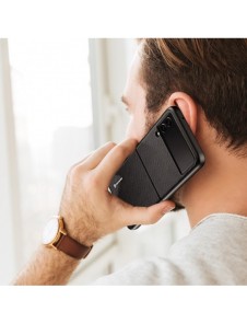 Dux Ducis Fino fodral är nylonklädd Samsung Galaxy Z Flip 3 svart