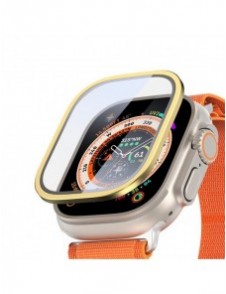 Dux Ducis Flas härdat glas med aluminiumram för Apple Watch Ultra 49 mm - guld