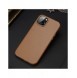 Dux Ducis Grit Läderfodral för iPhone 14 Elegant konstläderfodral (MagSafe-kompatibel) Brun