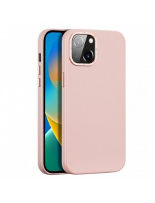 Dux Ducis Grit Läderfodral för iPhone 14 Elegant konstläderfodral (MagSafe-kompatibelt) Rosa