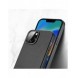 Dux Ducis Grit Läderfodral för iPhone 14 Plus Elegant konstläderfodral (MagSafe-kompatibelt) Svart
