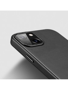 Dux Ducis Grit Läderfodral för iPhone 14 Plus Elegant konstläderfodral (MagSafe-kompatibelt) Svart