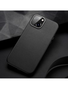Dux Ducis Grit Läderfodral för iPhone 14 Plus Elegant konstläderfodral (MagSafe-kompatibelt) Svart