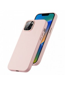 Dux Ducis Grit Läderfodral för iPhone 14 Plus Elegant konstläderfodral (MagSafe-kompatibelt) Rosa