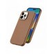 Dux Ducis Grit Läderfodral för iPhone 14 Pro Elegant konstläderfodral (MagSafe-kompatibel) Brun