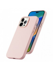Dux Ducis Grit läderfodral för iPhone 14 Pro Elegant konstläderfodral (MagSafe-kompatibelt) Rosa