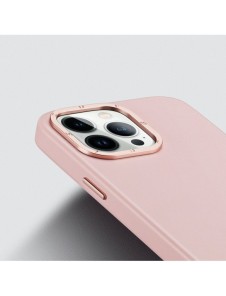 Dux Ducis Grit läderfodral för iPhone 14 Pro Elegant konstläderfodral (MagSafe-kompatibelt) Rosa