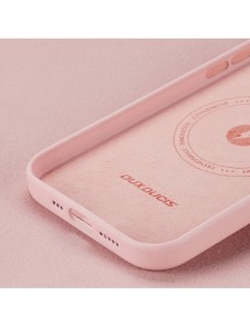Dux Ducis Grit läderfodral för iPhone 14 Pro Elegant konstläderfodral (MagSafe-kompatibelt) Rosa