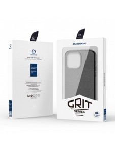 Dux Ducis Grit Läderfodral för iPhone 14 Pro Max Elegant konstläderfodral (MagSafe-kompatibelt) Svart