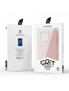 Dux Ducis Grit Läderfodral för iPhone 14 Pro Max Elegant fodral i konstläder (MagSafe-kompatibelt) Rosa