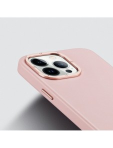 Dux Ducis Grit Läderfodral för iPhone 14 Pro Max Elegant fodral i konstläder (MagSafe-kompatibelt) Rosa