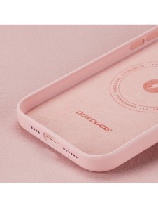 Dux Ducis Grit Läderfodral för iPhone 14 Pro Max Elegant fodral i konstläder (MagSafe-kompatibelt) Rosa