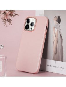 Dux Ducis Grit Läderfodral för iPhone 14 Pro Max Elegant fodral i konstläder (MagSafe-kompatibelt) Rosa