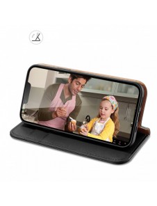 Dux Ducis Hivo Läder Flip Cover Plånbok i äkta läder för kort och dokument iPhone 14 Plus Svart