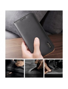 Dux Ducis Hivo Läder Flip Cover Plånbok i äkta läder för kort och dokument iPhone 14 Plus Svart