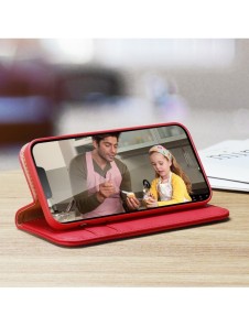 Dux Ducis Hivo Läder Flip Cover Plånbok i äkta läder för kort och dokument iPhone 14 Plus Svart
